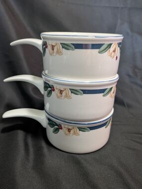 Citation Savannah Grove Handled Soup Bowls Magnolia Stoneware Crocks Set Of 3